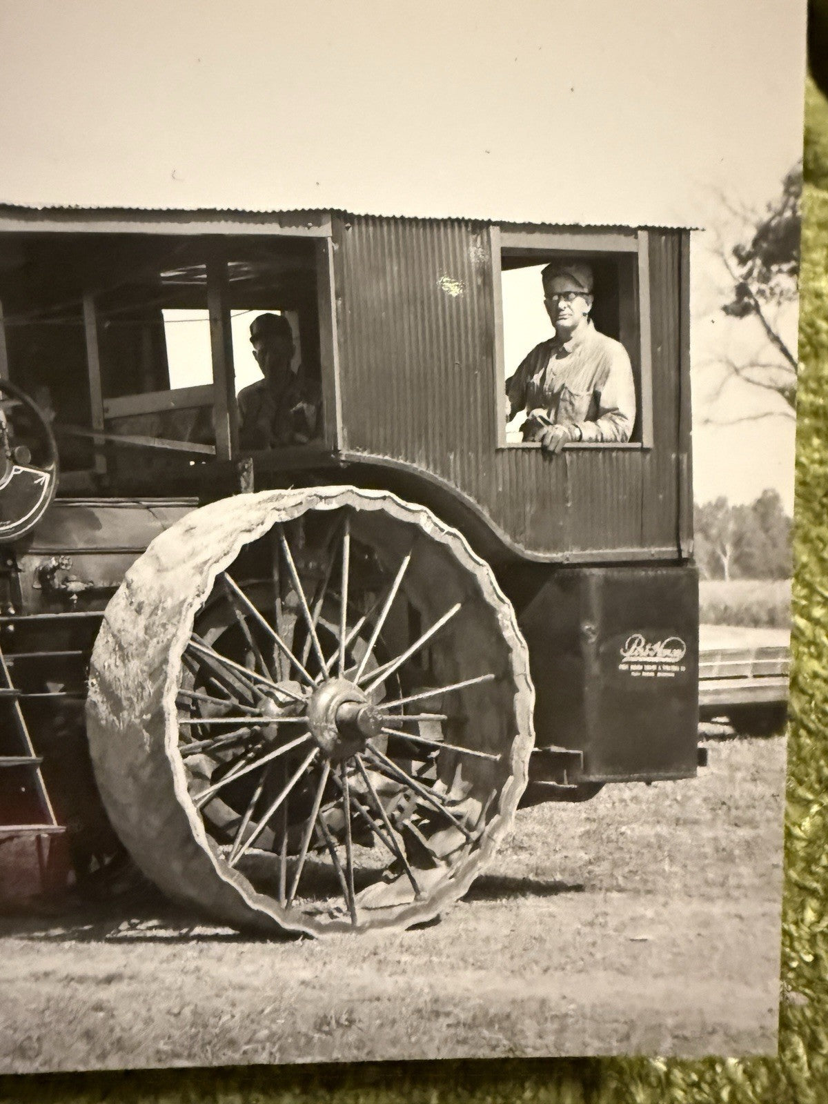 RPPC Real Photo Postcard OLD Port Huron Steam TRACTOR Longfellow