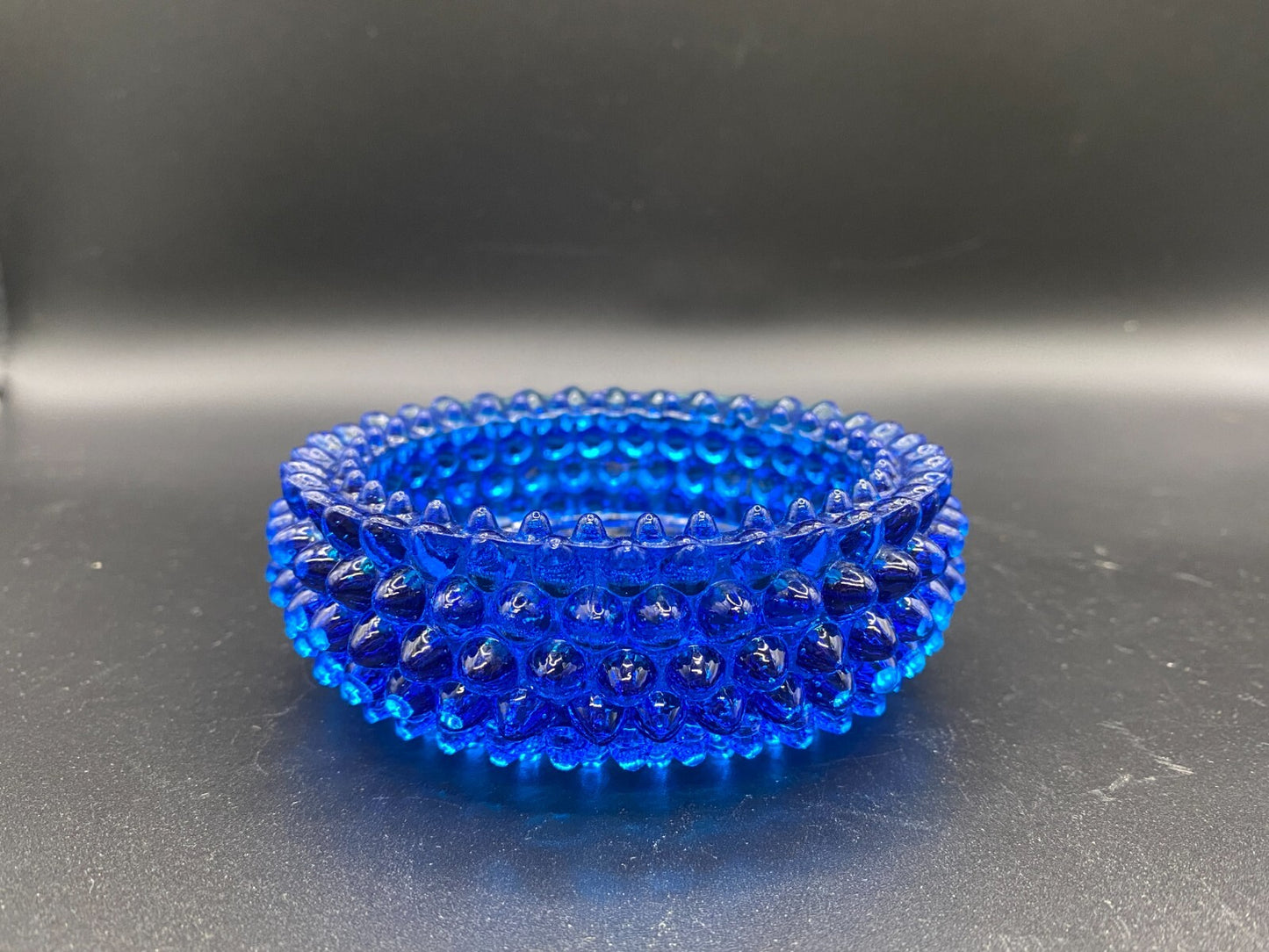 Fenton Cobalt Blue Hobnail Salt Cellar Votive Tea Lite Candle Holder 3.75" Round