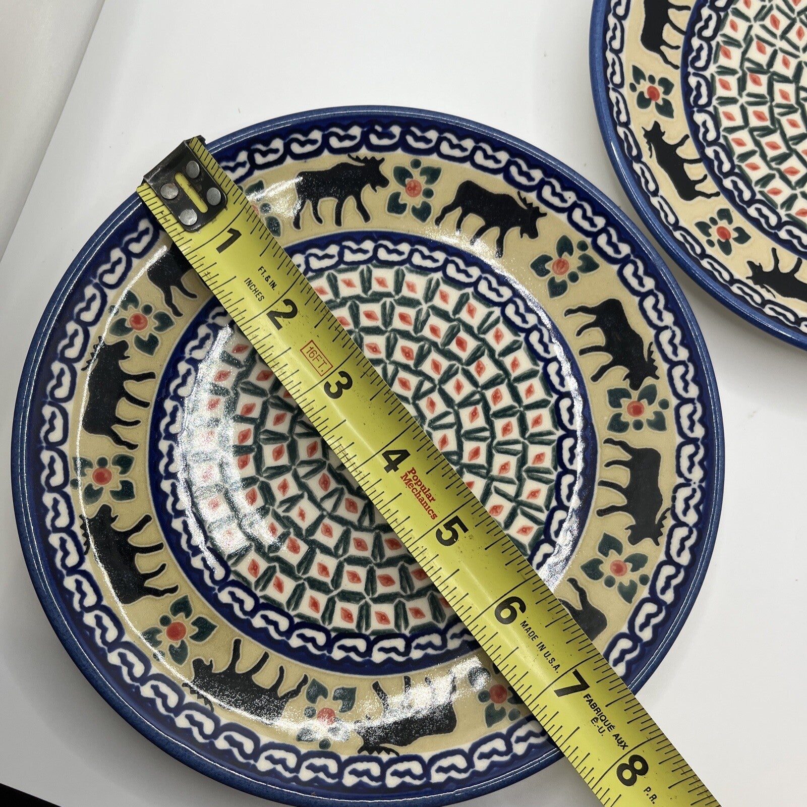 Unikat 2 Polish Pottery  Handmade Trivet R. Zarzycka 7.5” Salad Plate