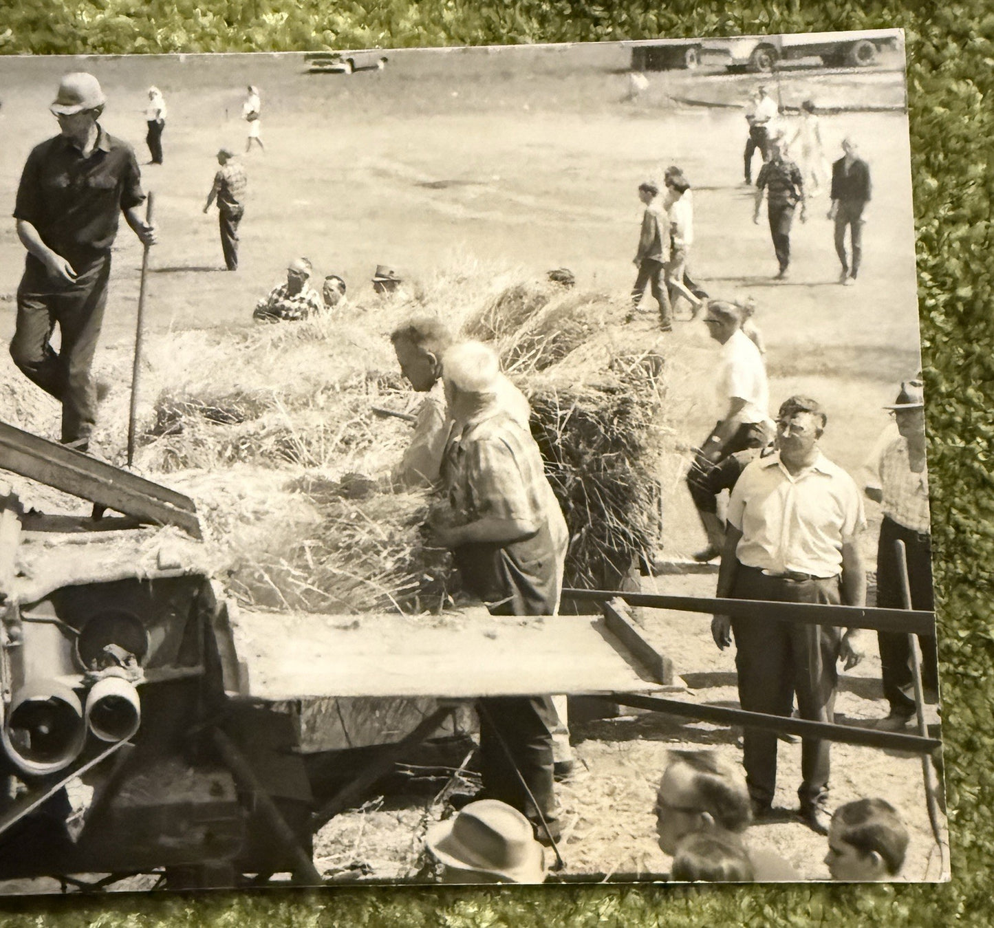 RPPC Real Photo Postcard OLD Threshing TRACTOR Wauson Ohio OH