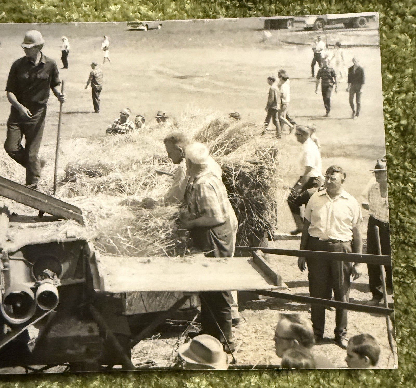 RPPC Real Photo Postcard OLD Threshing TRACTOR Wauson Ohio OH