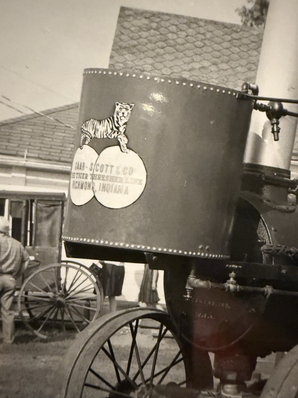 RPPC  Postcard  J I CASE OLD Steam TRACTOR Gaar Scott Richmond Indiana IN