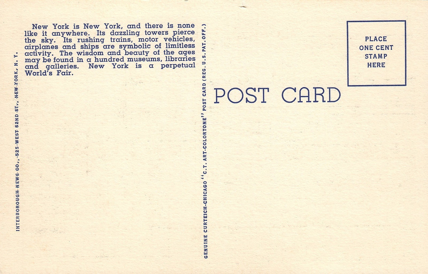 New York NY Large Letter  Postcard