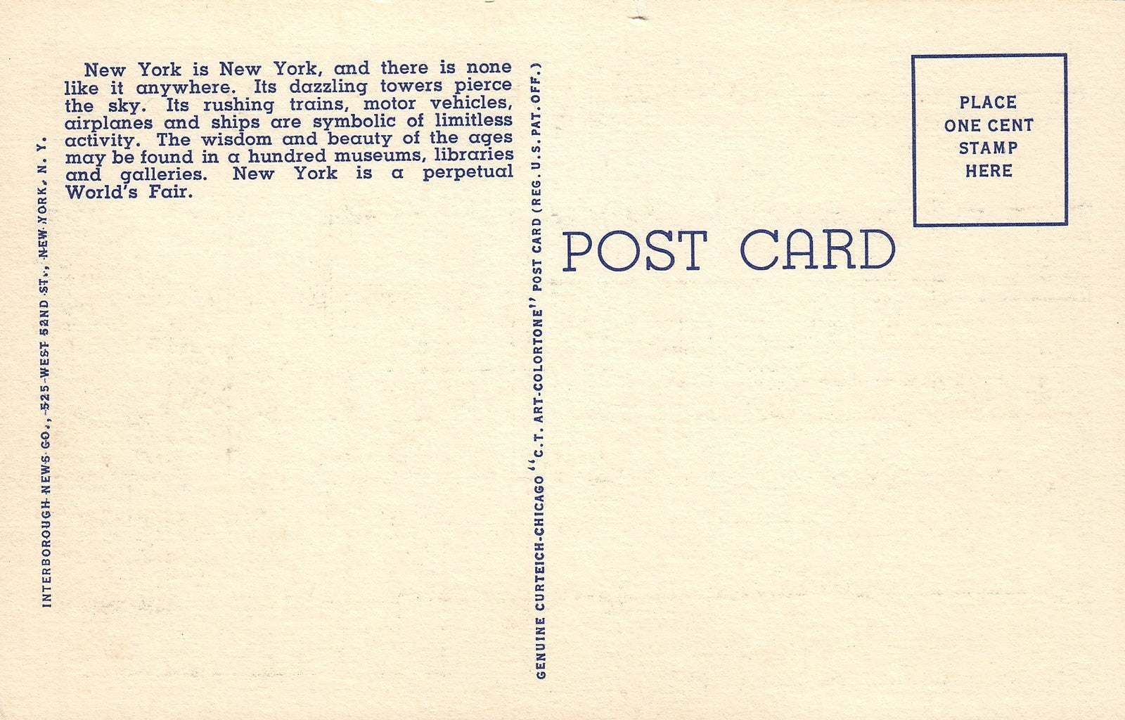New York NY Large Letter  Postcard