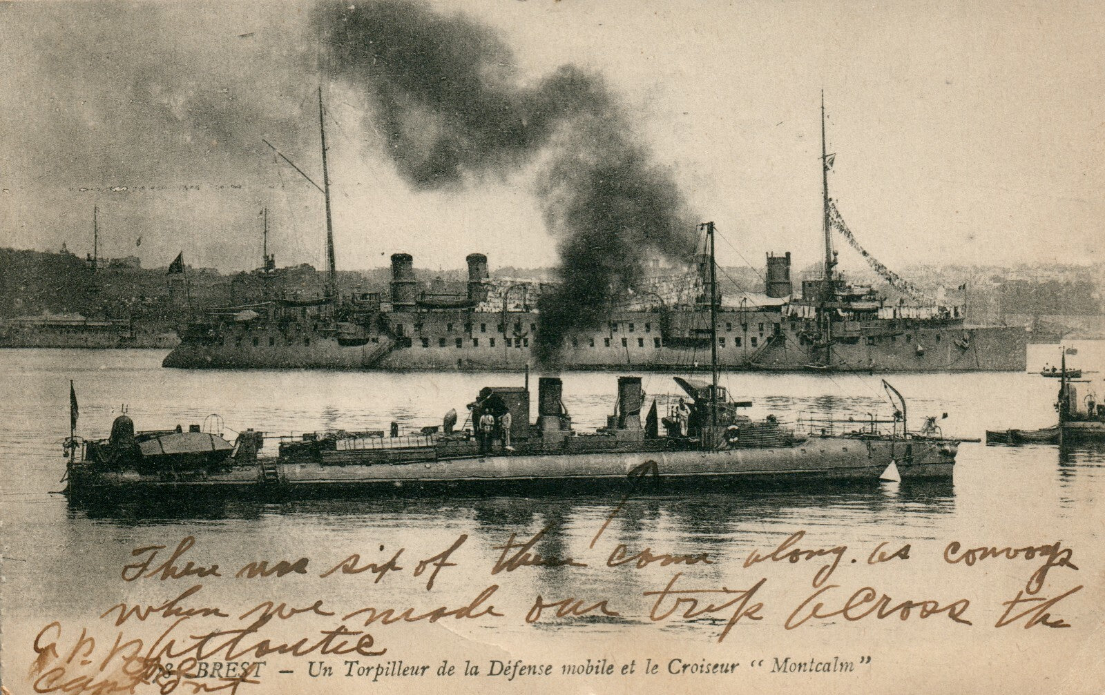 18 Brest Un Torpilleur de la Defense  Ship Postcard