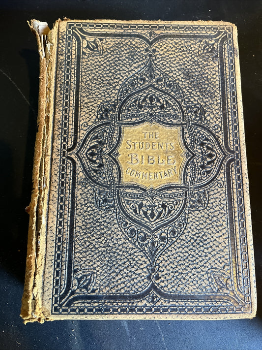 1908 THE STUDENTS BIBLE COMMENTARY Colored Map Antique Old RARE Book 