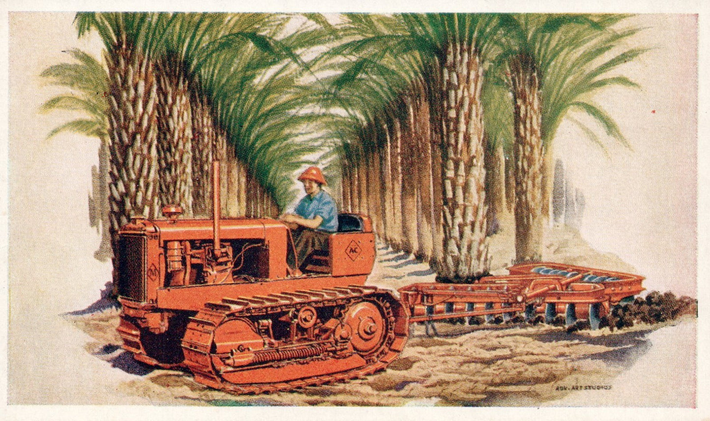 Allis-Chalmers Model "M" tractor Vintage postcard