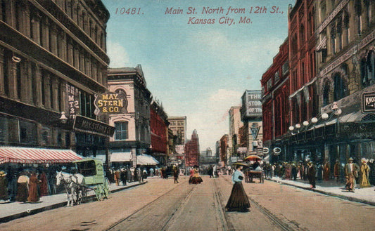 10481 Main street North From 12th Street Kansas City MO Missouri Postcard