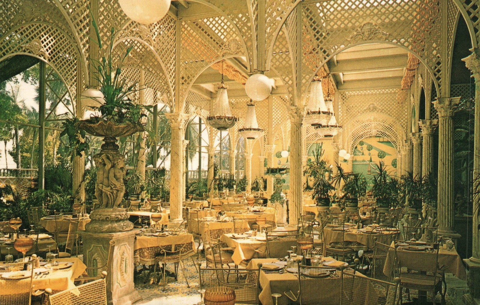 Interior View  Dining Room Baumgardners Clearwater Florida FL Postcard 