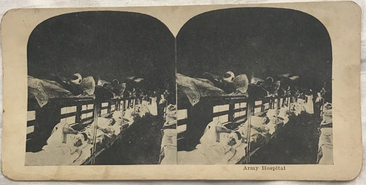 WWI Stereoview Army Hospital Wounded Soldiers From War