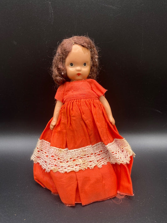 6" Red Vintage Story Book DOLL