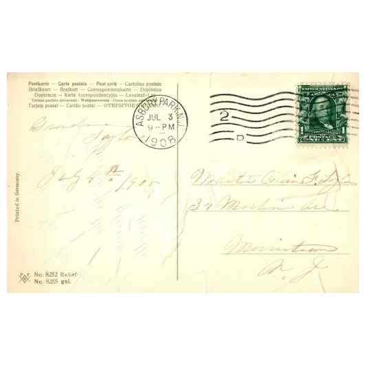 Glorious Fourth Boy Holding American Flag Lighting Fireworks Vintage Postcard