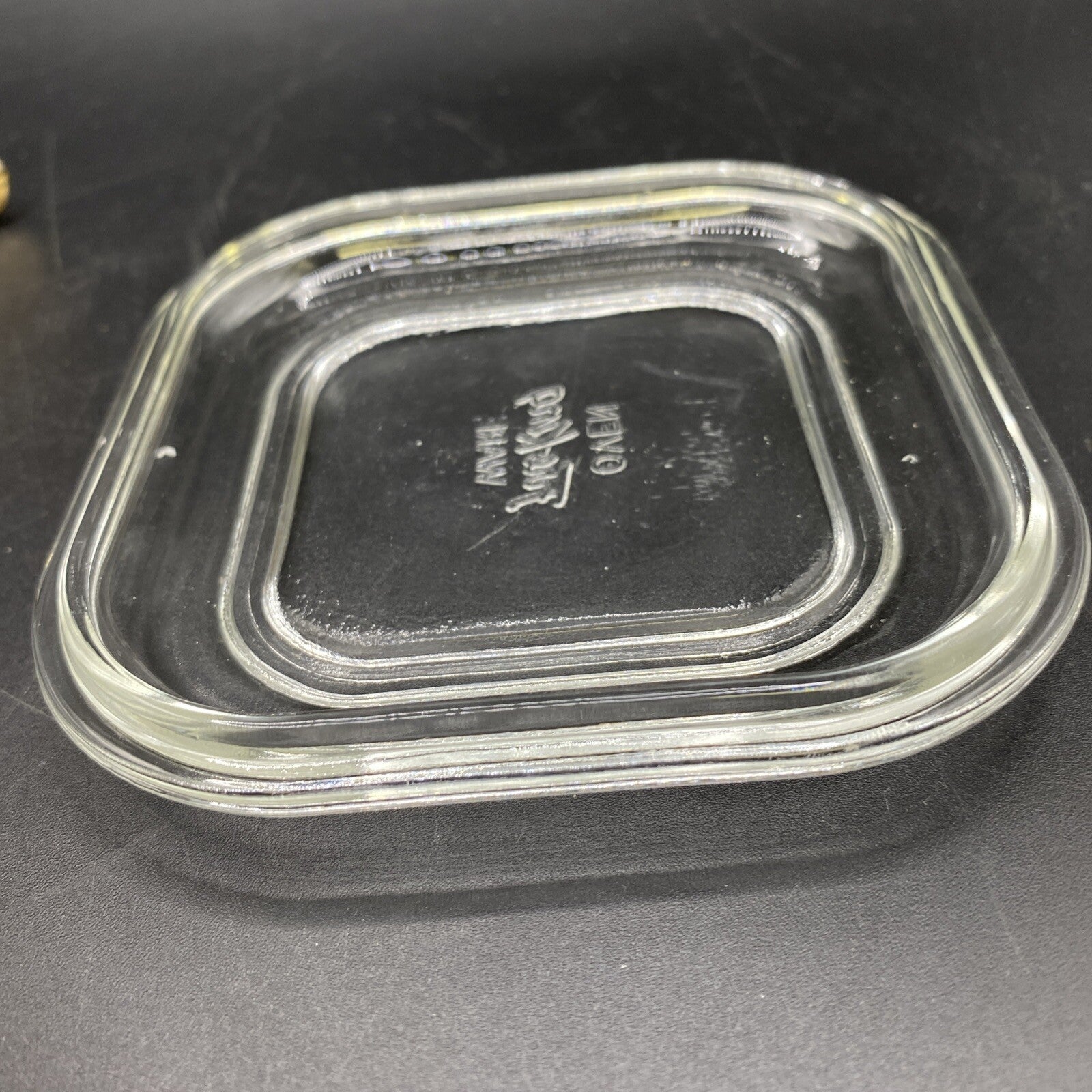 Fire King #2 Oven Ware 4 inch square clear cover Lid