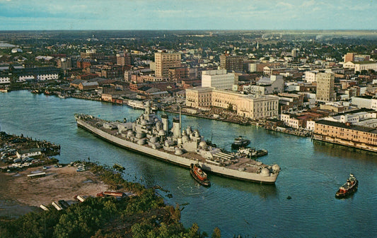 USS North Carolina WWII "Greatest Sea Weapon" NC P45531 Ship Militaria Postcard