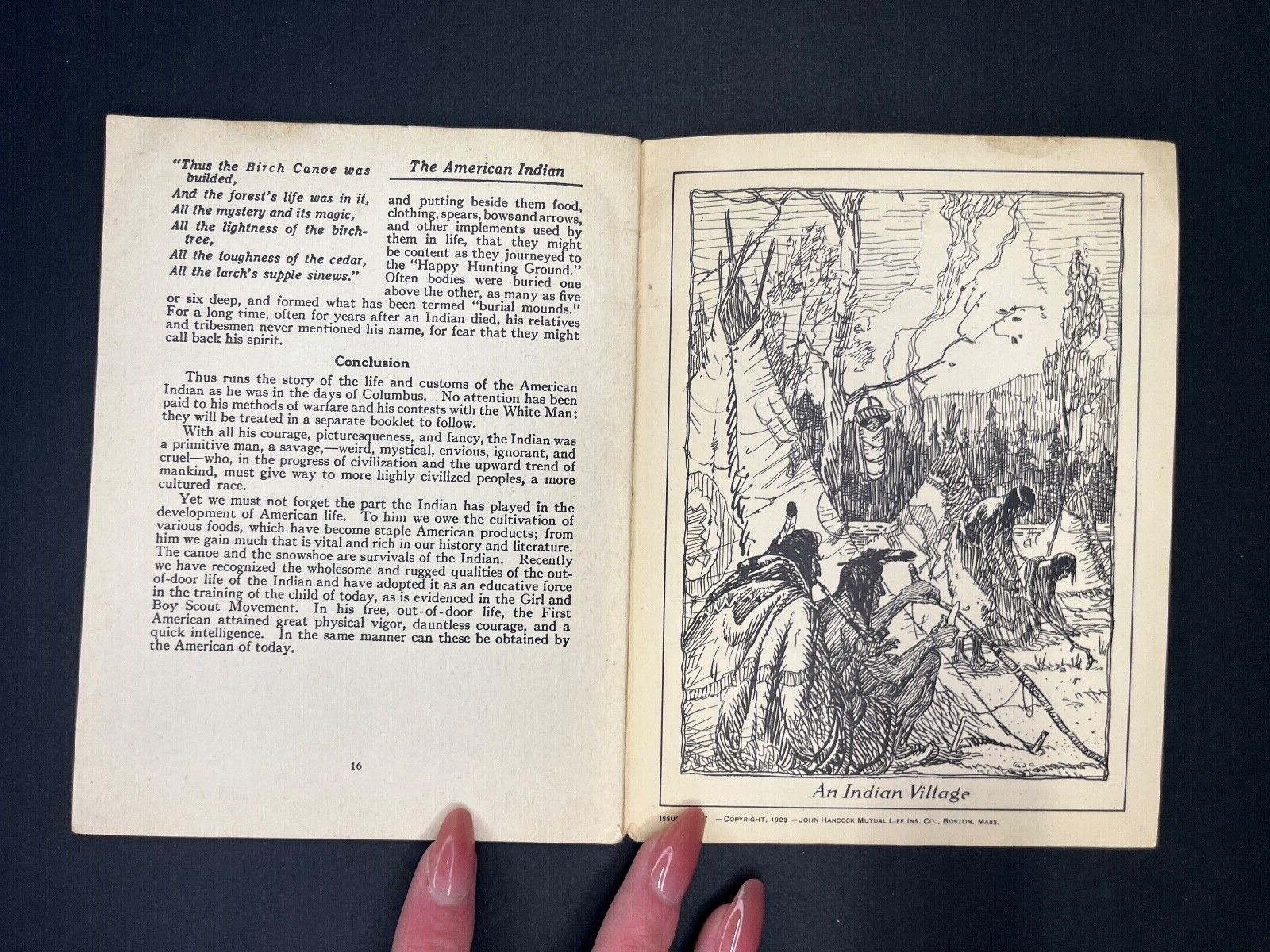 Vintage  "The American Indian" John Hancock Life Insurance Ad Book