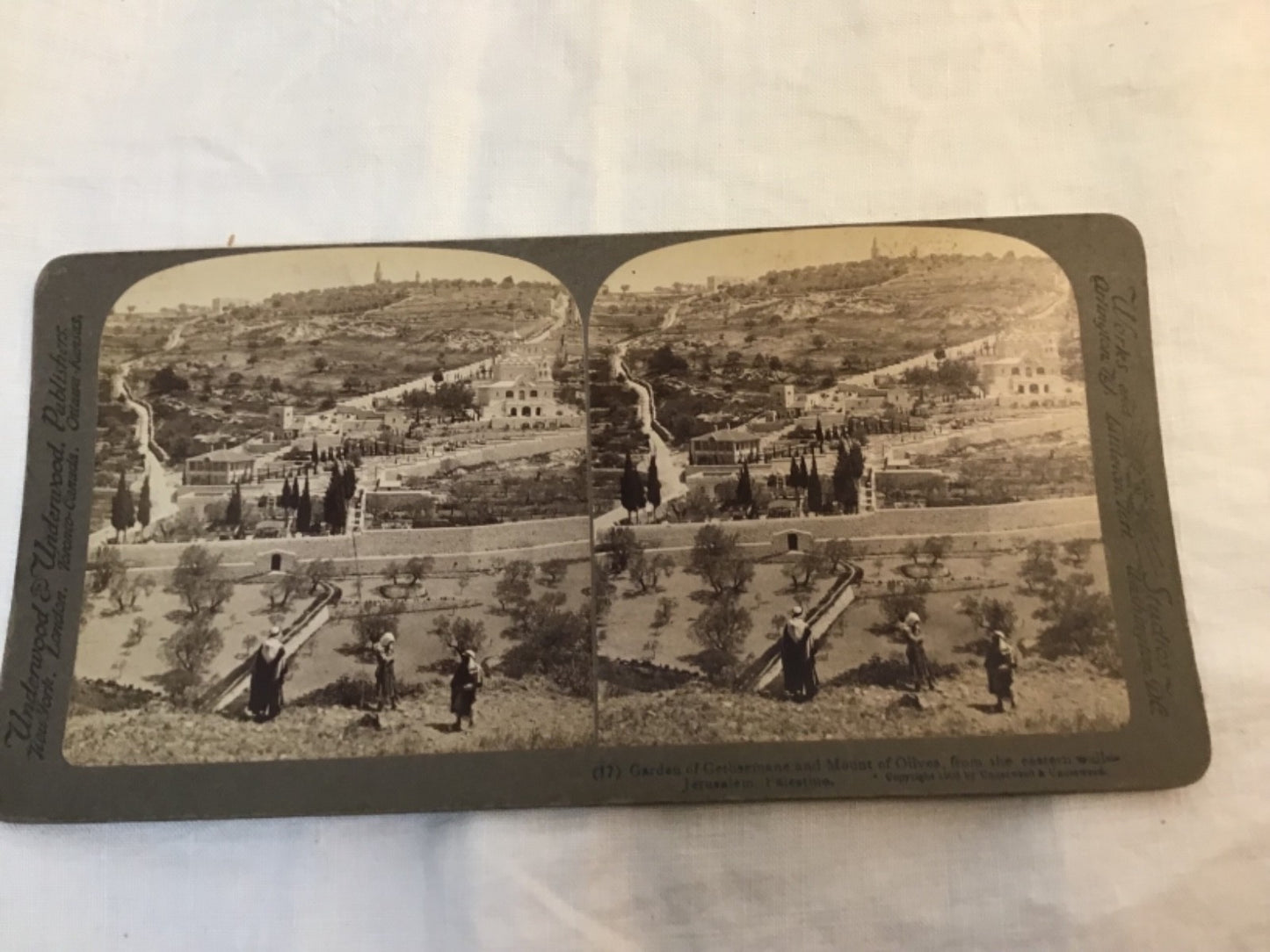 1903 Real Photo Jerusalem Palestine Mount of Olives  stereoview