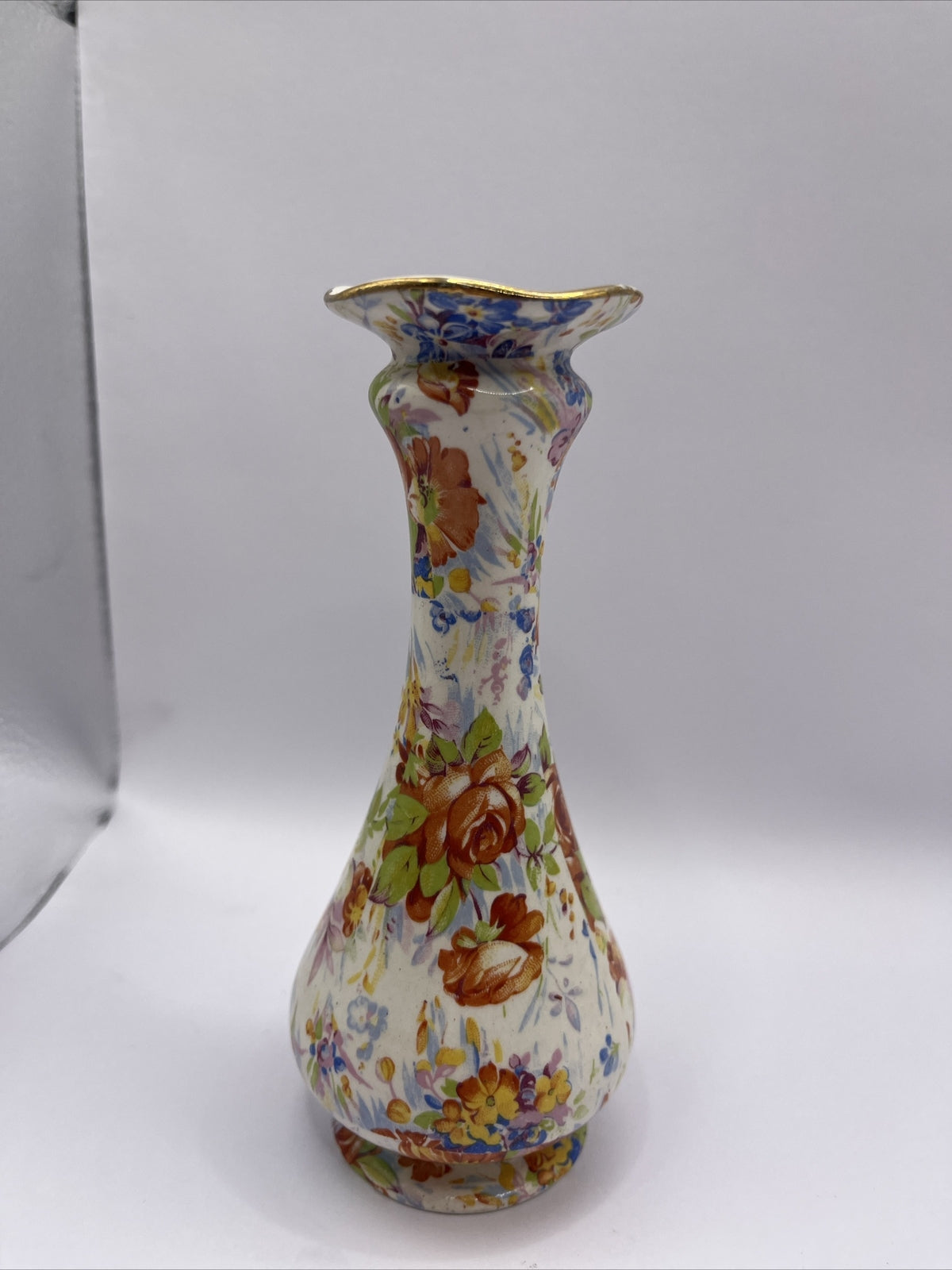 Lord Nelson china Anemone English chintz pattern bud vase