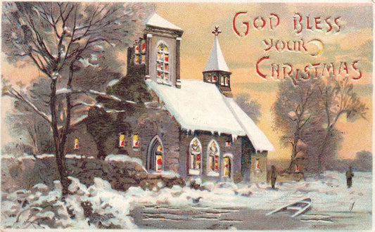 God Bless Your Christmas HTL Hold to the Light postcard