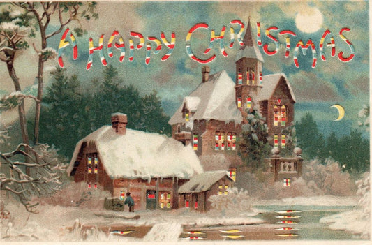 A Happy Christmas HTL Hold to the Light postcard