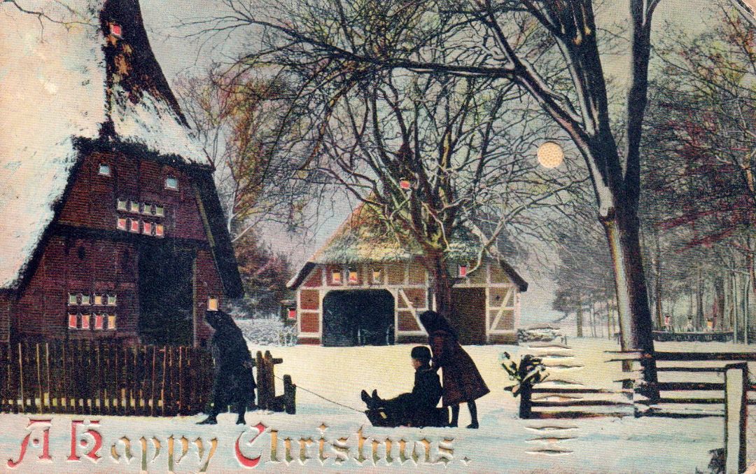 A Happy Christmas HTL Hold to the Light postcard