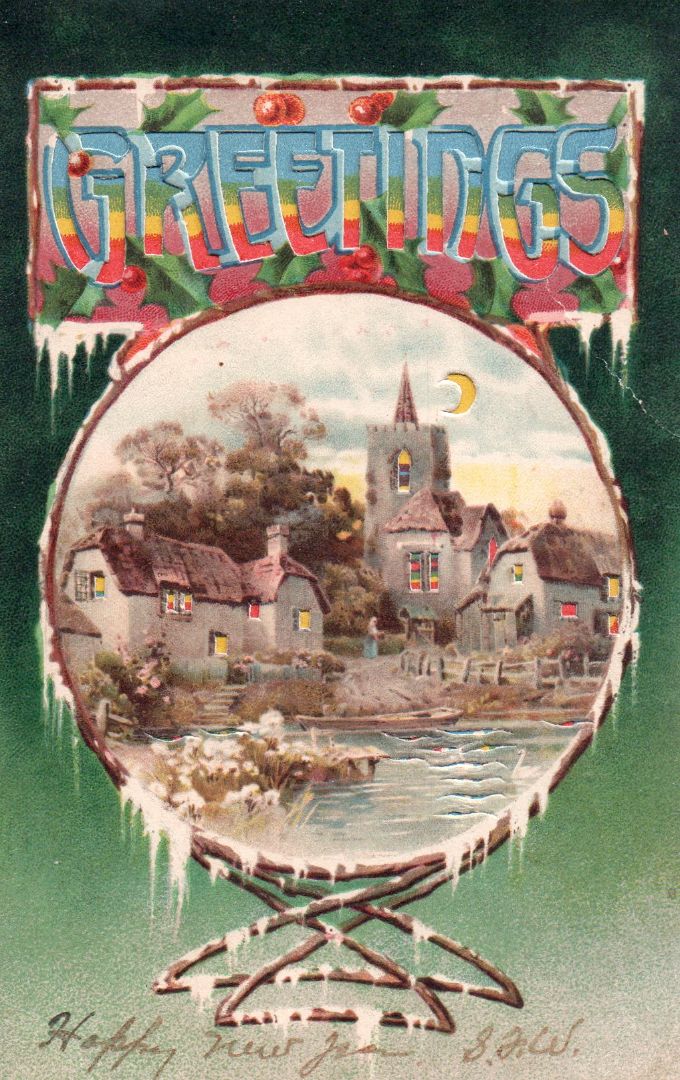 Christmas Greetings HTL Hold to the Light postcard