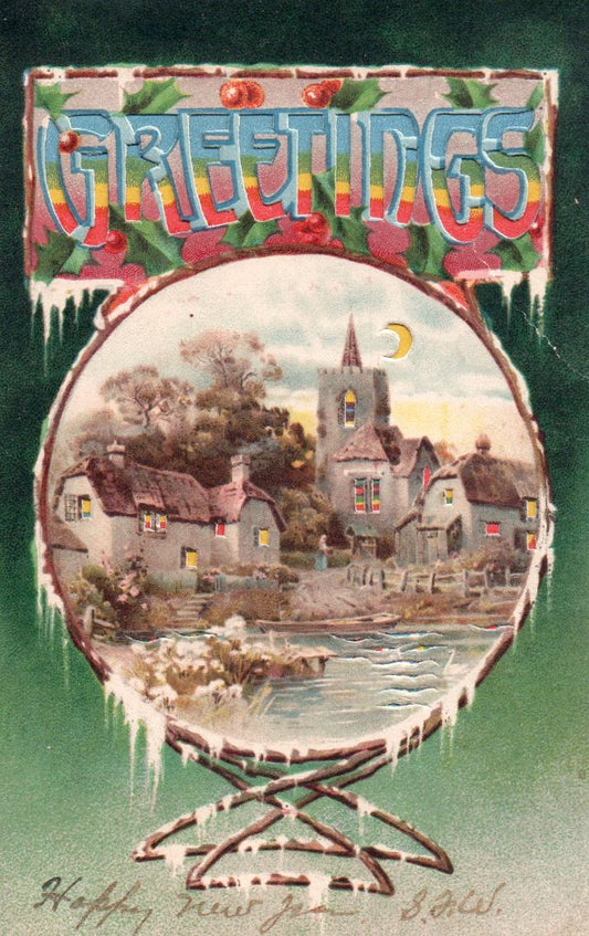 Christmas Greetings HTL Hold to the Light postcard