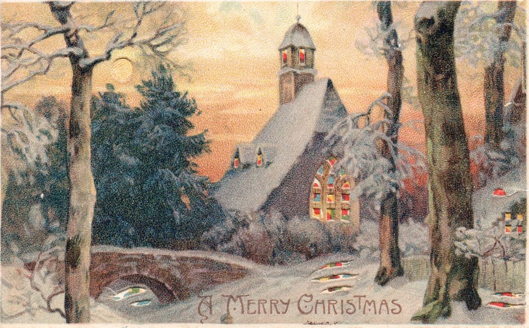A Merry Christmas HTL Hold to the Light postcard