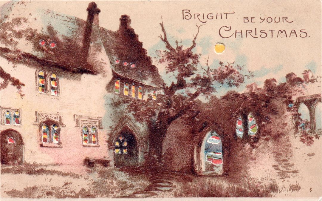 Bright Be Your Christmas HTL Hold to the Light postcard