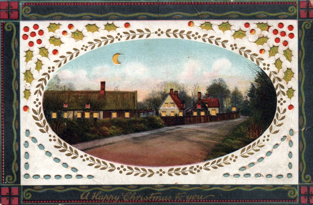 A Happy Christmas to You HTL Hold to the Light postcard