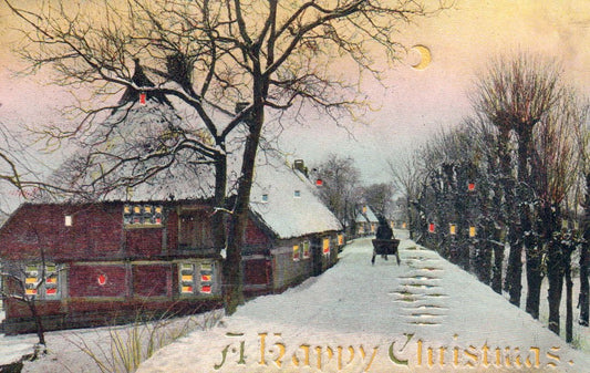 A Happy Christmas  HTL Hold to the Light postcard