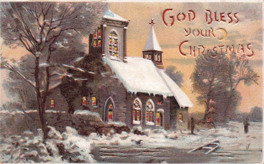 God Bless YOur Christmas HTL Hold to the Light postcard