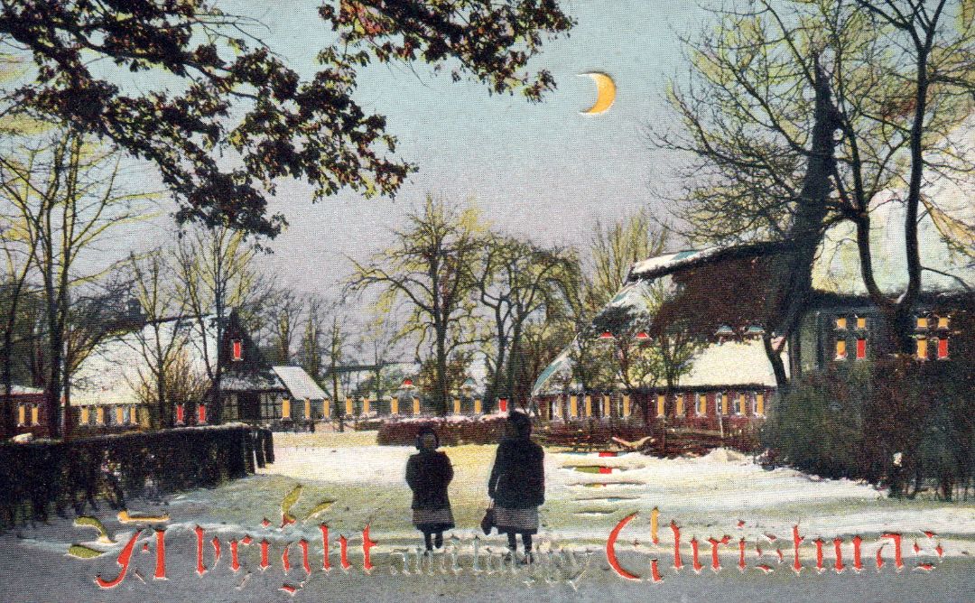 A Bright And Happy Christmas HTL Hold to the Light postcard