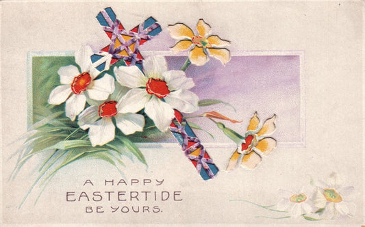 A Happy Easter Tide Be Yours HTL Hold to the Light postcard