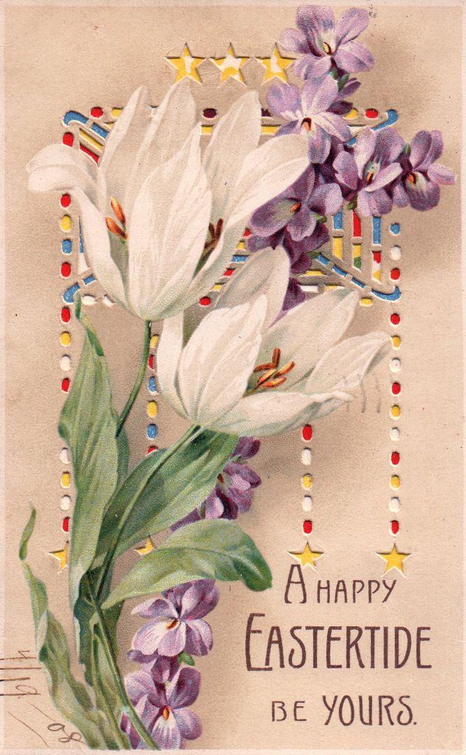 A Happy Eastertide Be Yours HTL Hold to the Light postcard