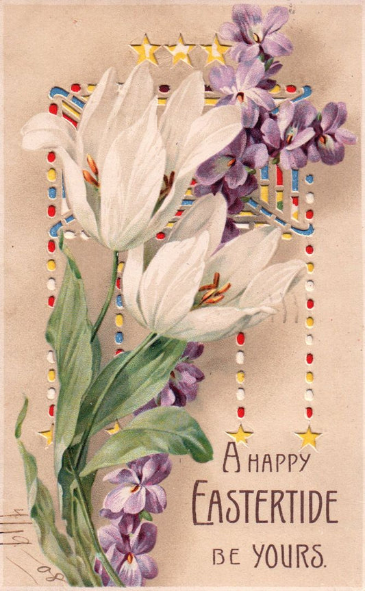 A Happy Eastertide Be Yours HTL Hold to the Light postcard