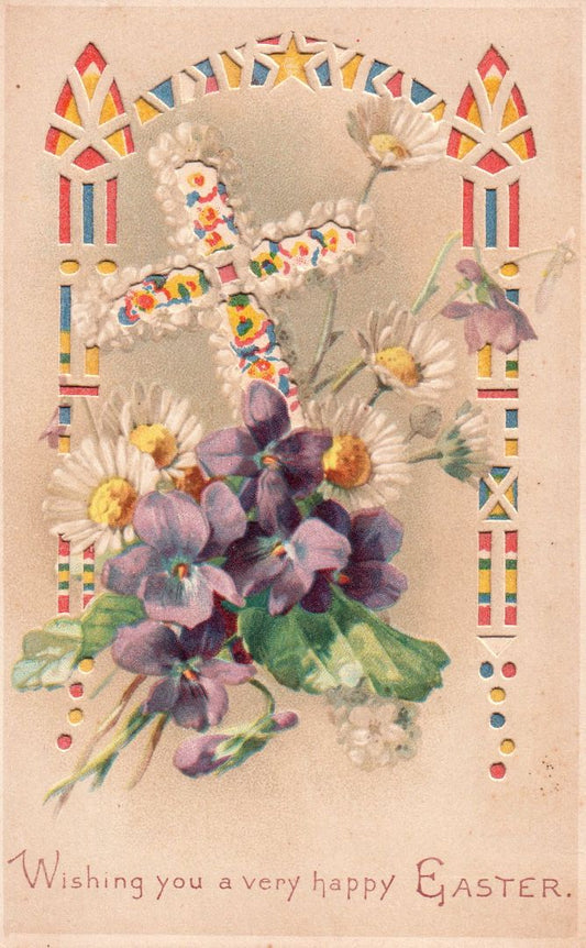 Wishing You A Happy Easter HTL Hold to the Light postcard