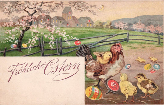 Frohliche Ostern HTL Hold to the Light postcard