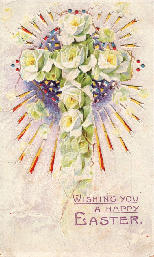 Wishing You A Happy Easter HTL Hold to the Light postcard
