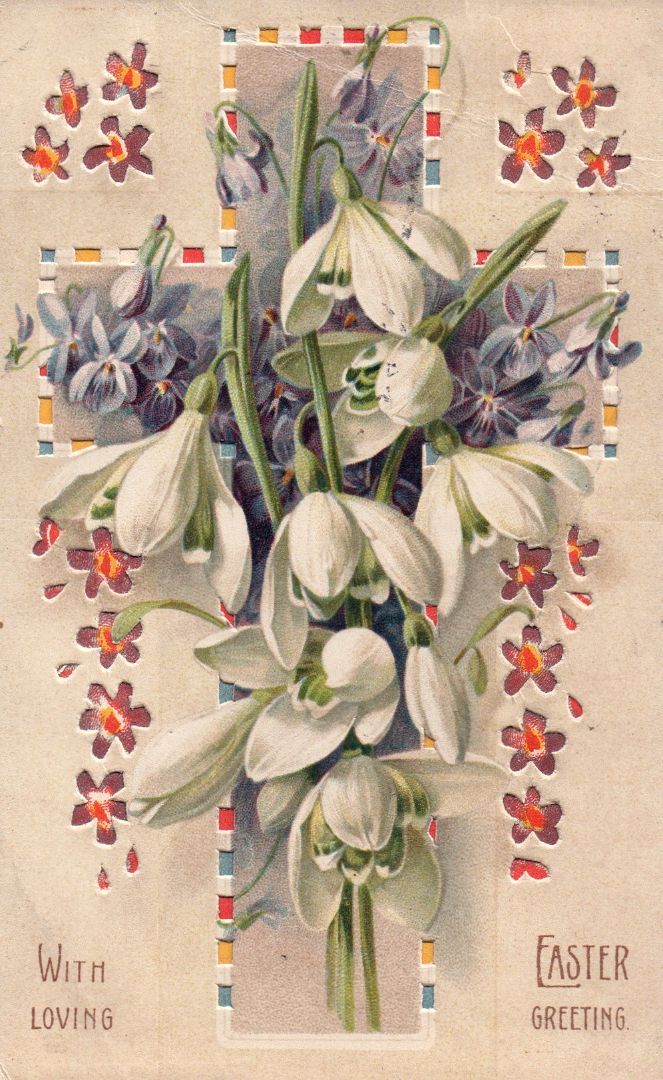 With Loving Easter  Greeting HTL Hold to the Light postcard