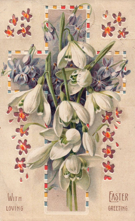 With Loving Easter  Greeting HTL Hold to the Light postcard