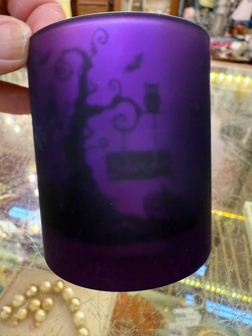Purple Halloween votive