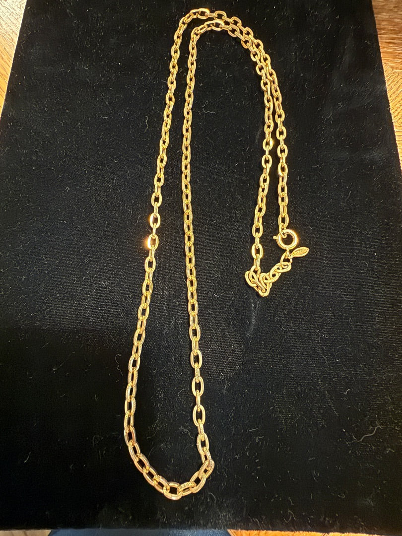 Vintage 30" Gold Tone Avon Necklace