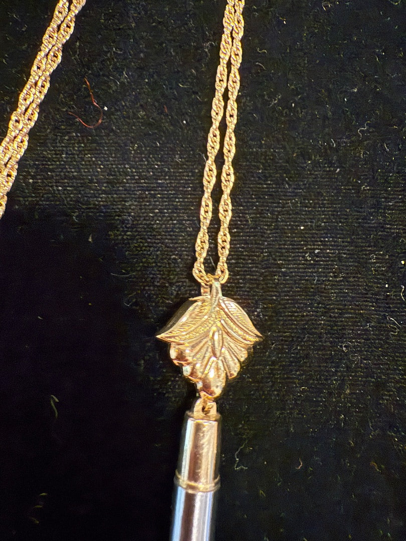 Vintge AVON Pen Pendant Necklace Gold & Silver