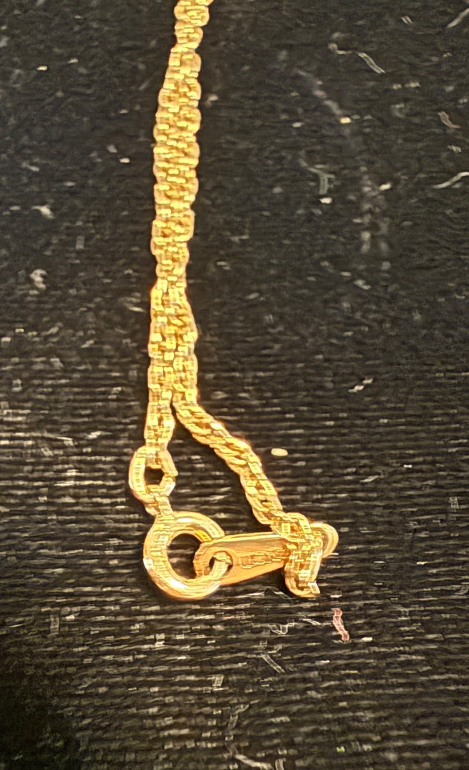 Vintge AVON Pen Pendant Necklace Gold & Silver
