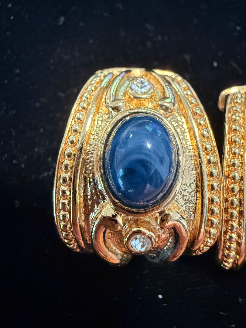 Gold Tone Etruscan design Avon Clip Earrings