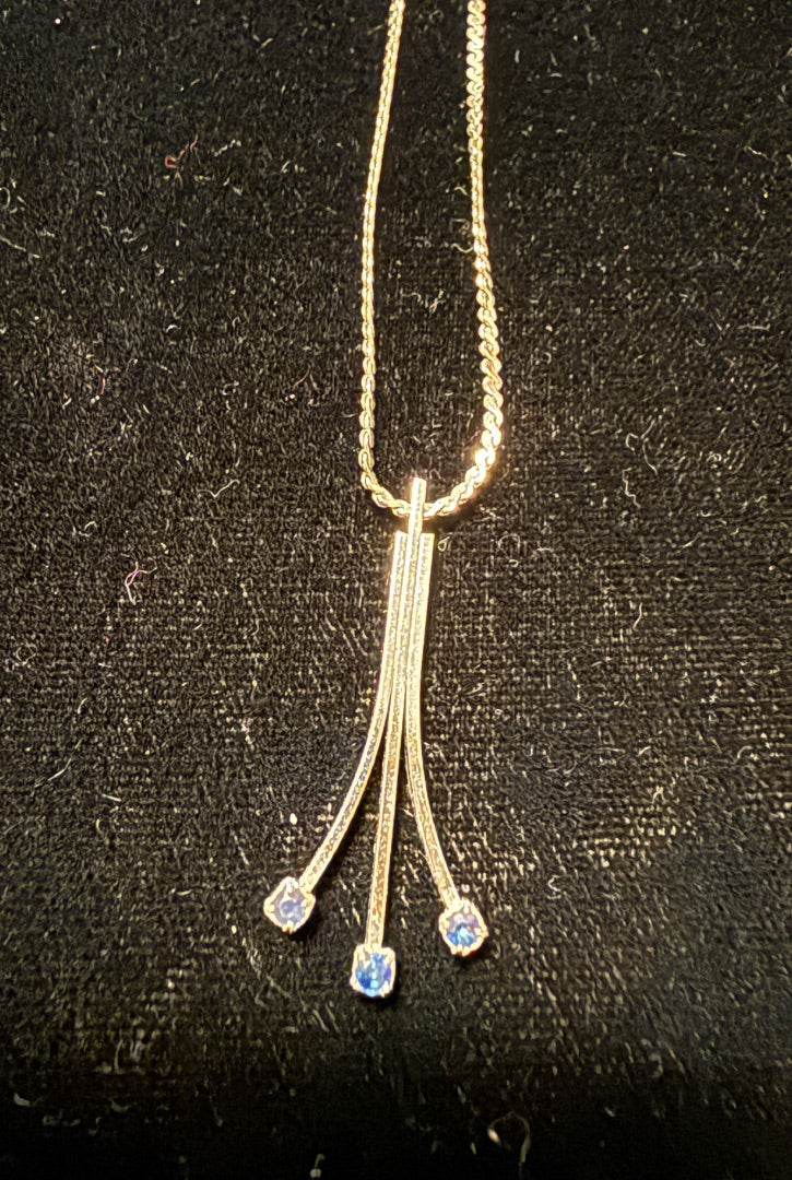 Sterling Blur Topaz starburst Necklace