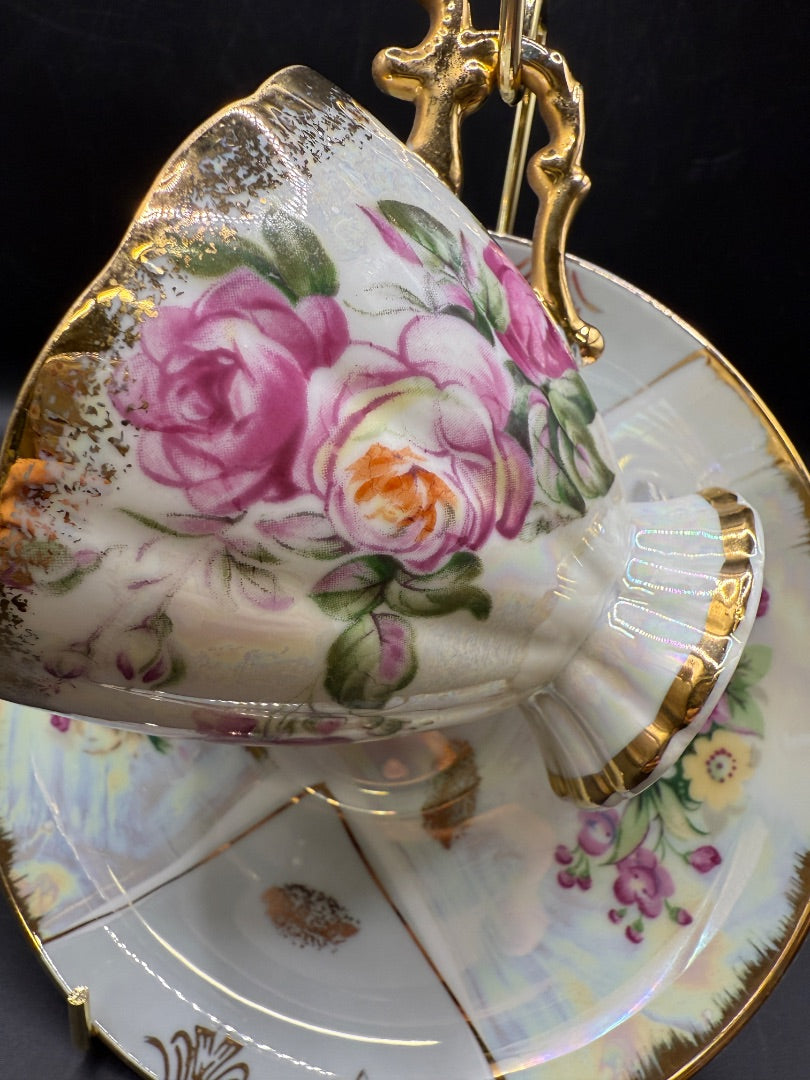 Lusterware Gold Teacup roses