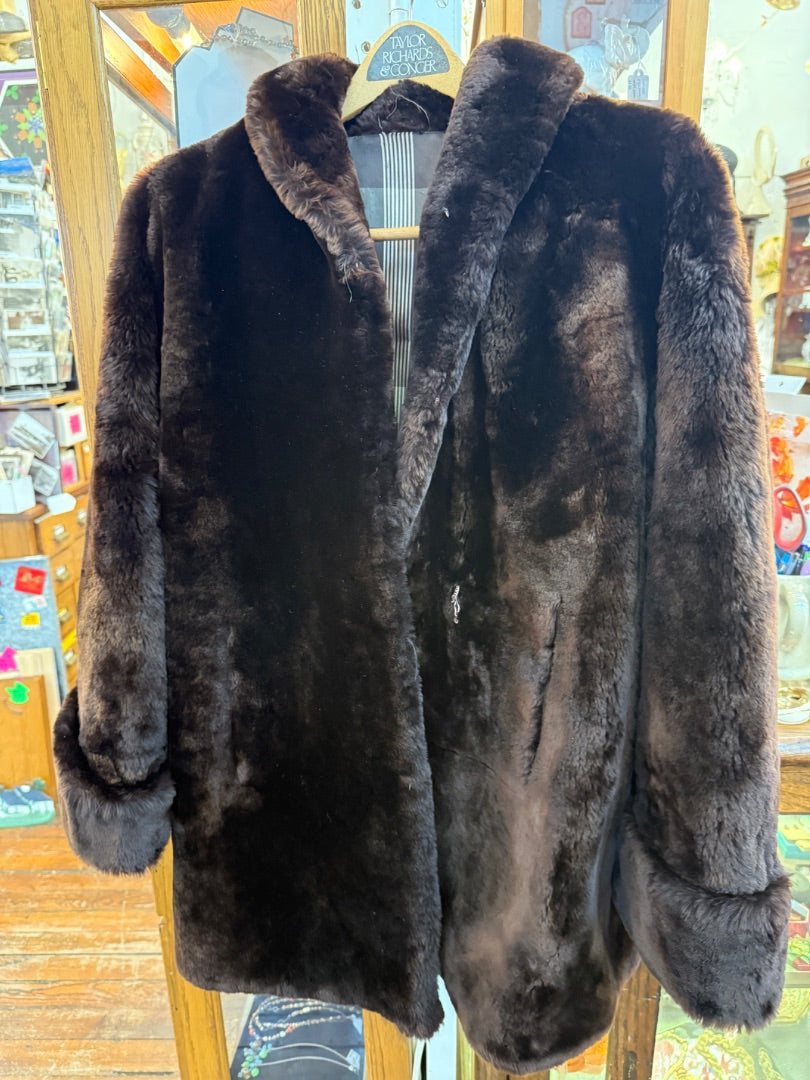 Vintage dark brown fur coat