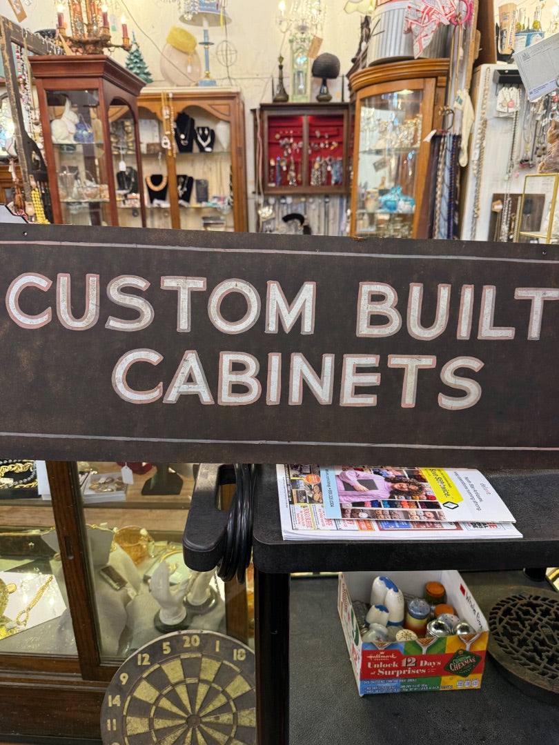 Vintage hand painted custom cabinets sign
