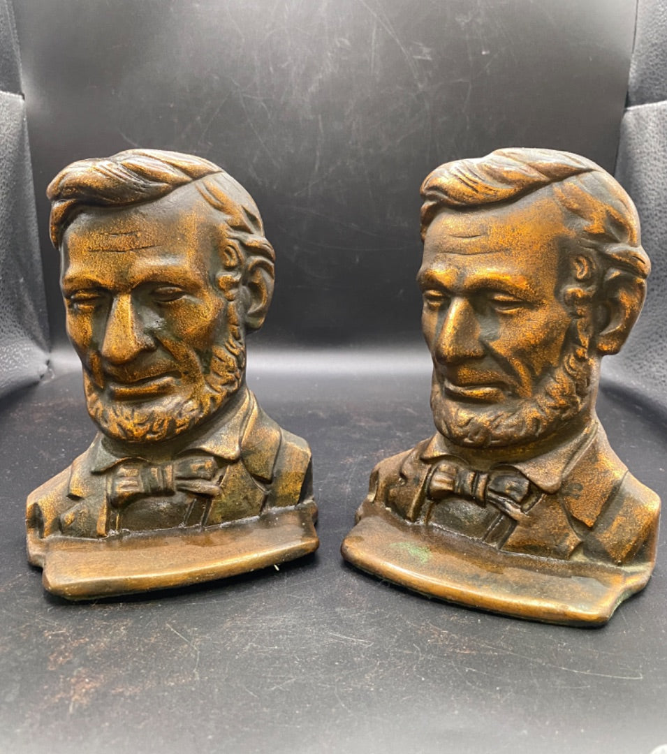 Cast Iron Lincoln Bookends